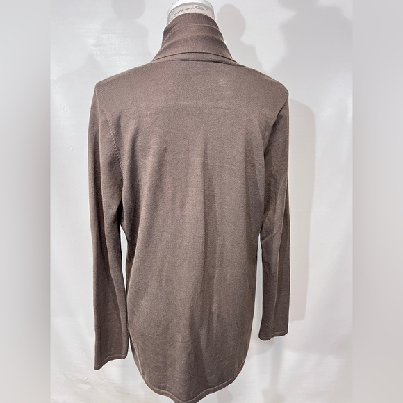 CYRUS  Brown waterfall collar Cardigan Sweater size M - Picture 9 of 13